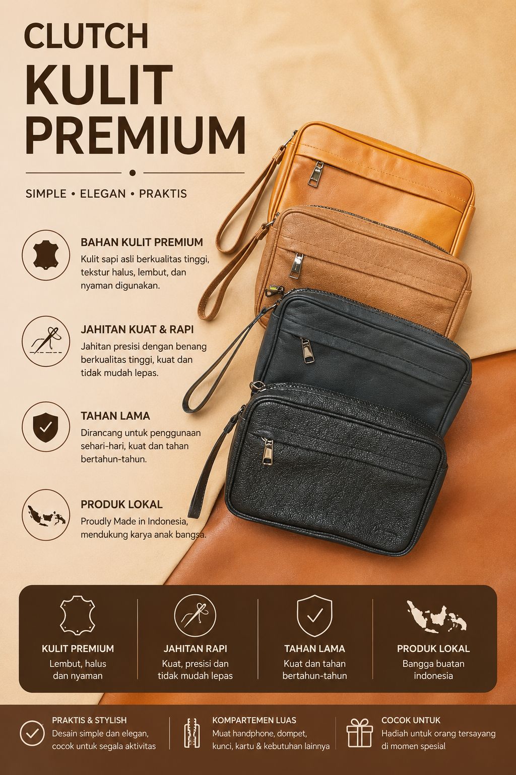 CLUTCH KULIT PREMIUM LASAMBORA