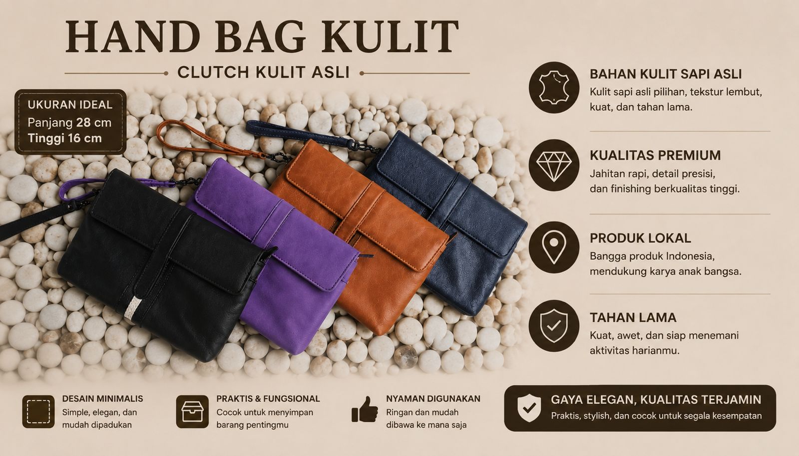 HANDBAG KULIT PREMIUM LASAMBORA