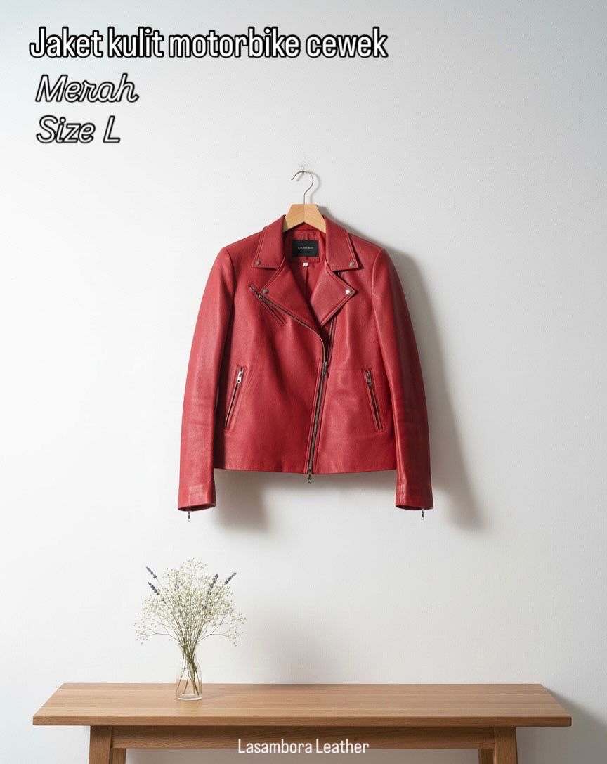 Jaket Wanita Merah tampak depan