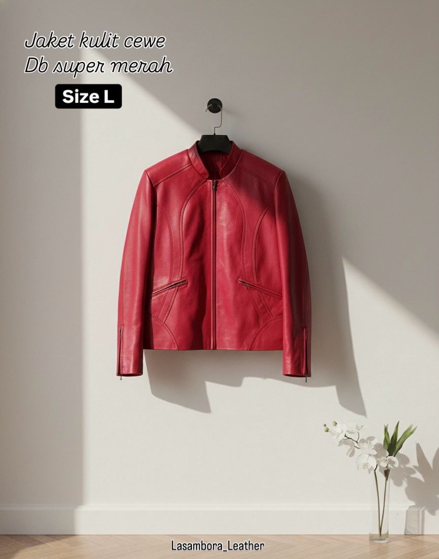 Jaket Wanita Merah tampak belakang
