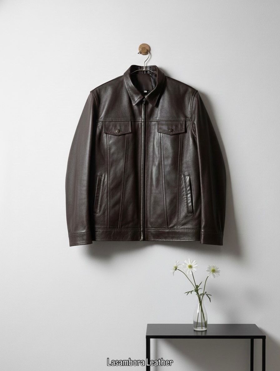 Jaket Kulit Domba Premium Pria Cokelat