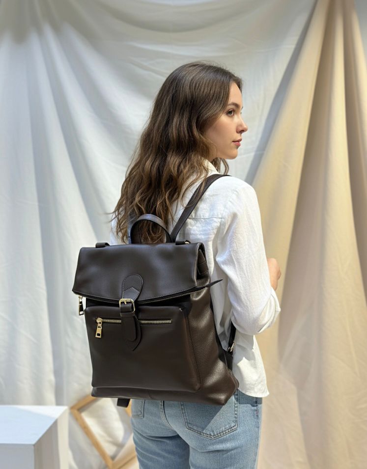 Ransel EDX Kulit tampak belakang